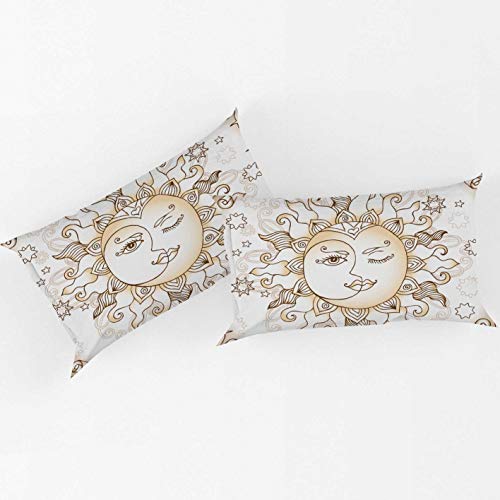 Feelyou Sun And Moon Bedding Set Queen Size Bohemian Duvet Cover Luxury Mandala Print Comforter Cover For Kids Girls Teen Adults Cute Celestial Bedroom Decor Boho Galaxy Stars Bedspread Cover 3 Pcs #TOP3