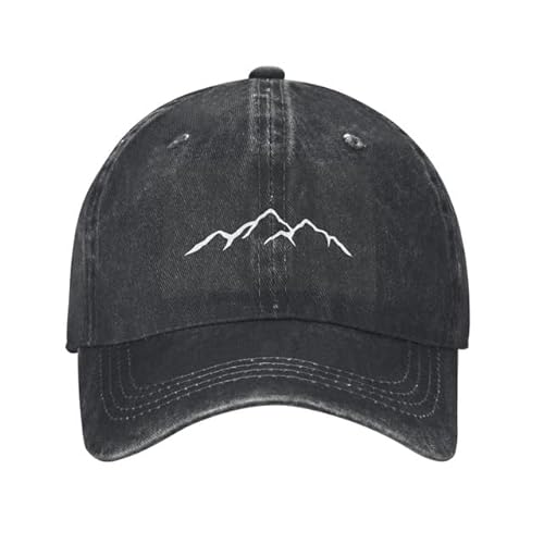 Mountains Mens Baseball Cap Embroidered Cotton Trucker Hat Adjustable Dad Hats for Men Women Unisex Style Headwear Black