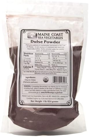 Maine Coast Sea Vegetables Organic Dulse Powder | Seaweed | Good Source of Iodine & Essential Minerals | Harvested from North Atlantic | Perfect for Cooking & Seasoning | 1 lb / 454g