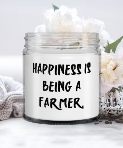 Sarcastic Farmer Gifts, Happiness Is Being a Farmer, Epic Christmas Candle Gifts For Men Women