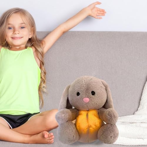 Evoraco The Relief Elephant Sleeping Koala Plush Breathing, Evora Anxiety Stress Relief Koala Otter Evoraco Soothing Koala Bear Sleep Buddy, Baby Sleep Soother Calming Plush Animal (Gray Rabbit)