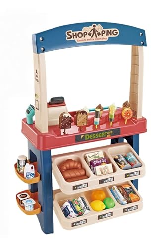 GRSMIS キッズストアプレイセット、シミュレーションスーパーマーケットおもちゃパズル教育レジカウンターままごとのおもちゃ子供幼児屋外プレイセット誕生日プレゼント クリスマス (66875)