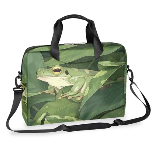 Sac ordinateur portable 15.6-16 pouces Mexpekil grenouille feuille verte pour homme femme