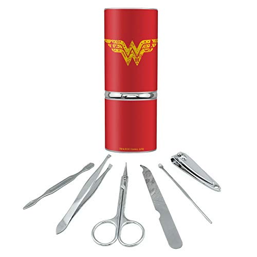 Wonder Woman Wonder Woman Icons Logo Stainless Steel Manicure Pedicure Grooming Beauty Care Travel Kit