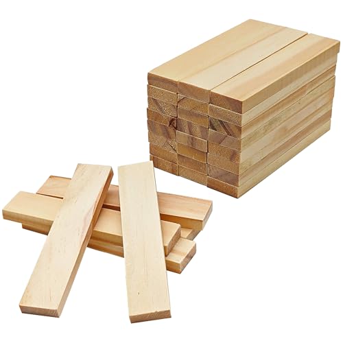 HAOBIN bastelholz klötzchen Holzbausteine bastelklötzchen Hölzchen 100x20x7 mm holzklötze Holzleiste Holzstäbchen basteln Holz für Heimwerkerprojekte und Deko,Bau und Vertäfelung (30)