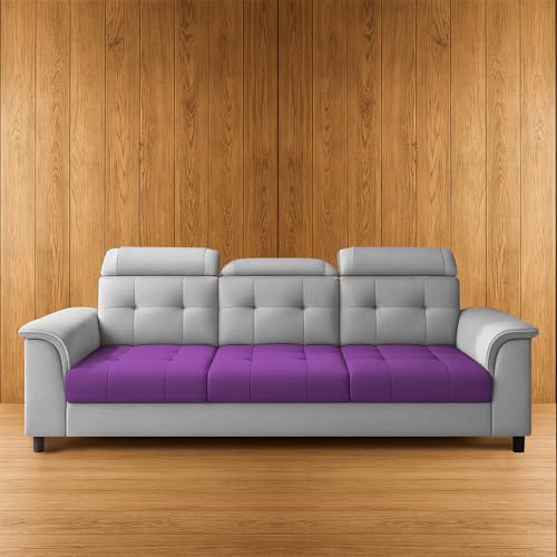 Image of Casaliving Ella 3 Seater Sofa Set for Living Room (Purple Grey Colour Fabric) Premium Fabric Sofa