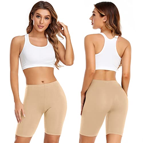 Uratot 4 Pieces Women's Underwear Boy Shorts Anti Chafing Cotton Panties Long Leg Boxer Shorts #TOP5