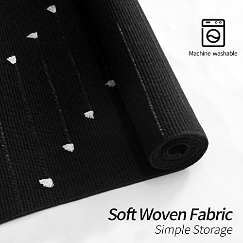 Mitovilla Boho Kitchen Rug 2'X3', Black White Small Bathroom Rug With Tassel, Farmhouse Geometric Bath Mat, Bohemian Runner Rug For Bedroom, Washable Cotton Woven Hallway Laundry Entryway Throw Rug #TOP4