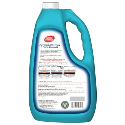 Simple Solution Oxy Charged Pet Stain and Odor Remover, Eliminates Pet Stains and Odors with 3X Cleaning Power, 1 Gallon