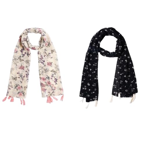 SAHIL SCARFSAHIL SCARF WOMEN FANCY TASSEL SCARF COMBO OF 2 (22X72INCH) 225