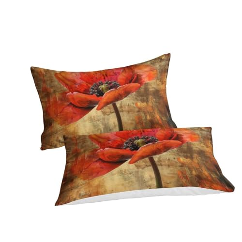 Housse de couette fleurs rouges pour illuminer une chambre ado