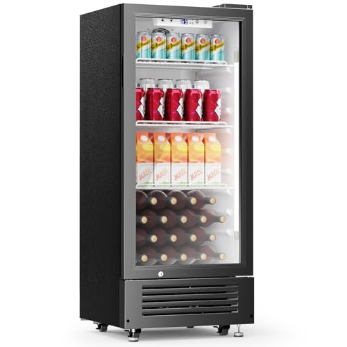 Image of Antarctic Star Outdoor Beverage Refrigerator, 6 Cu. Ft. Glass Door Drink Fridge, Commercial Display Refrigerator with 4 Adjustable Shelves, for Shops, Restaurants, Bars