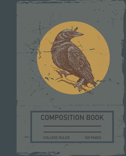 Vintage Halloween Black Crow Composition Notebook College Ruled: Vintage halloween themed Black Crow notebook. Unique aesthetic Black Crow halloween ... Ideas, Writing. 120 Pages, 7.5" x 9.75" (Vin