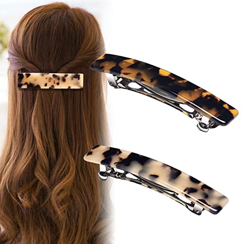 2 Pcs French Barrette Hair Clips | Hair Barrettes For Women | Acetate Fiber Material - French Design Hair Barrette, Large Hair Barrettes For Women, Hair Clip For Thick Hair, Women Hair Barrettes, Hair Barrettes Adult, Barrettes For Thick Hair #TOP30