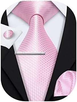 Barry.Wang Men Tie Set Pure Color Necktie Handkerchief Cufflink Silk Exquiste Party Classic Anniversaries