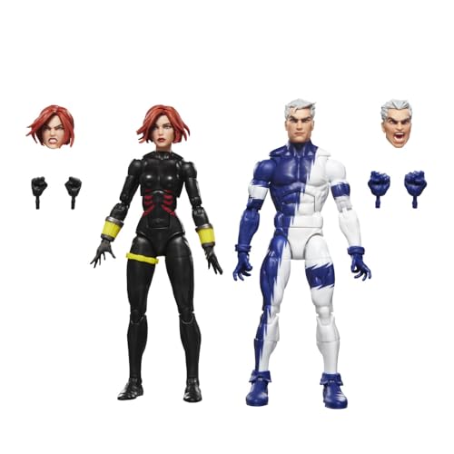 Marvel Legends Series Black Widow et Quicksilver, Figurines de Collection de 15 cm inspirées des Bandes dessinées Avengers: The Crossing
