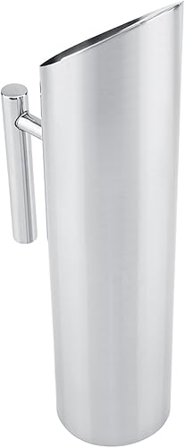 Miniatura 6 de Jarra de agua de acero inoxidable para beber agua fría con protector de hielo, herramienta de servicio de hotel para té y leche (2L)