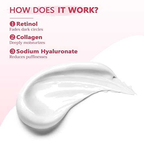 Retinol Eye Cream For Dark Circles And Puffiness, Anti Aging Eye Cream With Hyaluronic Acid And Collagen, Under Eye Cream Dark Circles And Puffiness,Lightweight Eye Cream Gel To Smooth Fine Lines And Hydrate Eye Area, Suitable For Sensitive Skin & Fragrance Free #TOP3