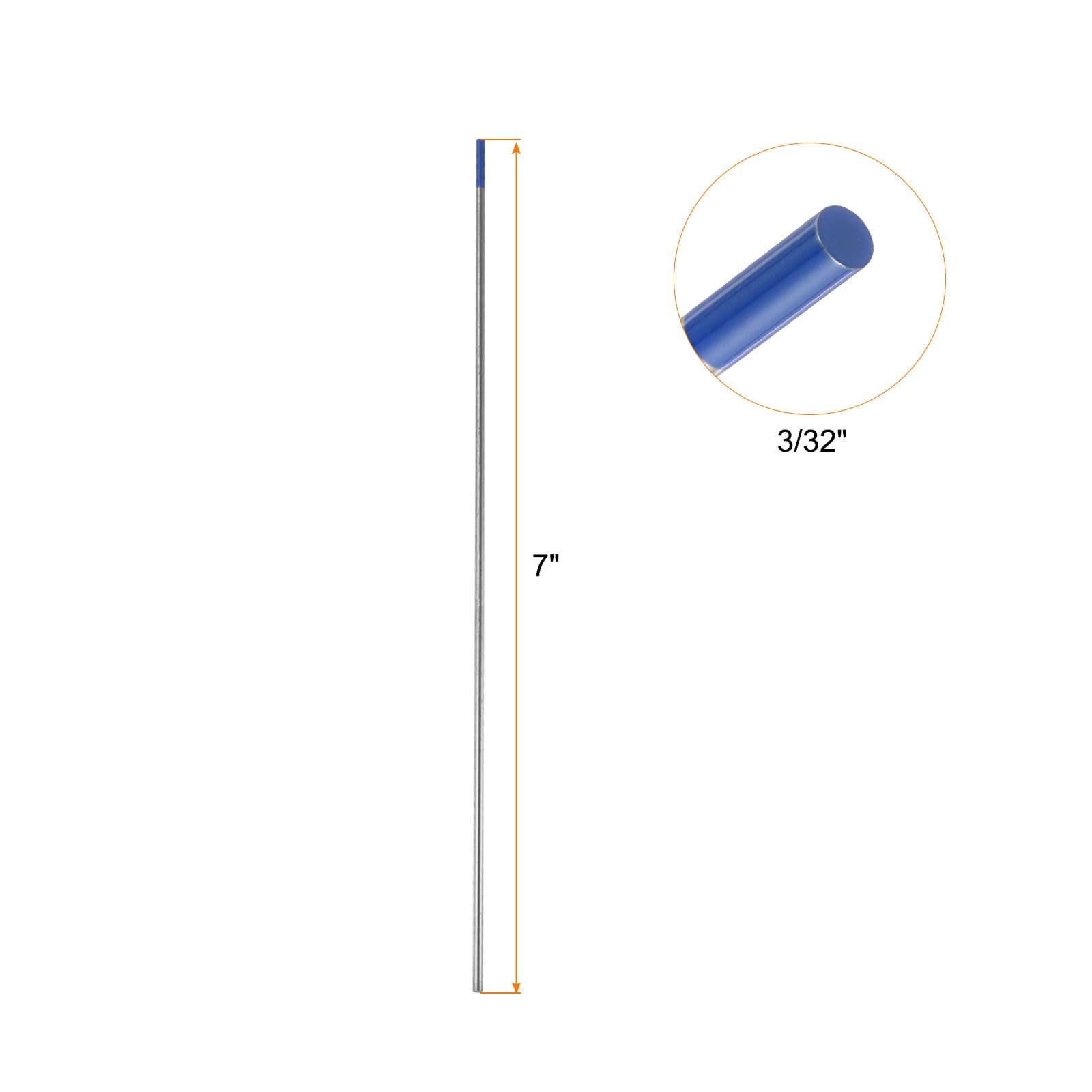 QUARKZMAN 10 sztuk elektrod spawalniczych TIG 3/32" x 7" 1,8-2,2% lantanu do spawania stali nierdzewnej, stop aluminium i magnezu, spawanie przemysłowe, niebieskie WL20