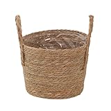 Design flessibile in alghe marine: questo cesto per piante intrecciato utilizza fibre naturali resilienti che mantengono la forma e resistono alla flessione, offrendo una soluzione affidabile per esporre decorazioni vegetali in spazi come balconi o angoli interni con un fascino duraturo