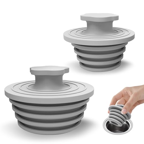 Bathtub Drain Stopper - 2 Pack Silicone Universal Shower