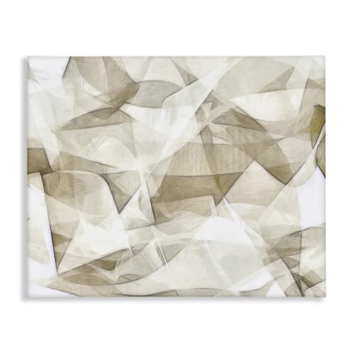 'Neutral Abstract Folds White Beige Busy Shapes'| Canvas Art