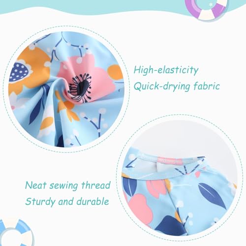 Image of Baby and Toddler Girls One Piece Rash Guard Swimsuits for Girls Long Sleeve Swim Shirts with Sun Protection