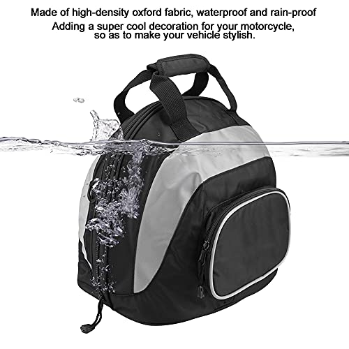 Bolsa para casco de motocicleta gris negro, multifunción e impermeable con diseño portátil. 4