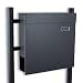 Produktbild BITUXX® Standbriefkasten Briefkasten Postkasten Mailbox Letterbox Briefkastenanlage mit integrierten Zeitungsfach Dunkelgrau Anthrazit