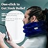 S Electric Pump Cervical Neck Traction Device for Neck Pain Relief, One-Click-to-Inflate Neck Stretcher Support Brace for Home Use Neck Decompression (Built-in Battery & Motor Powered)