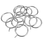 HomeImprove Silver Curtain Rings, 40mm Strong Metal Hanging Rings with Sliding Eyelet for Curtains and Rods, Pack of 12