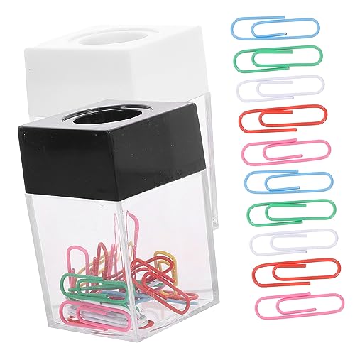 HAPINARY 2stücke Magnetisches Büroklammeretui Tragbarer Büroklammernspender Kleiner Pp-behälter Mit Magnetischer Oberseite Für Schreibtischorganisation Bürobedarf Für Lehrer Büroangestellte