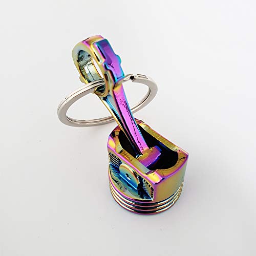 Ispeedytech Auto Keychain Piston Connecting Rod Key Chain Ring Charming Auto Rainbow Metal Pendant Keyring Keyfob Neon #TOP3