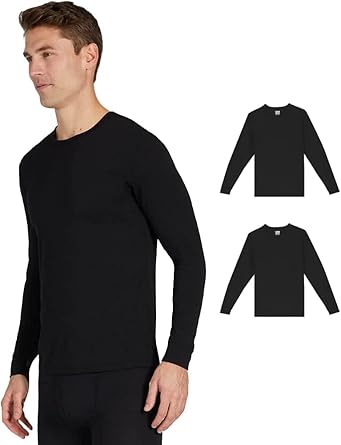 32 Degrees Mens 2-Pack Performance Lightweight Thermal Baselayer Crewneck Top