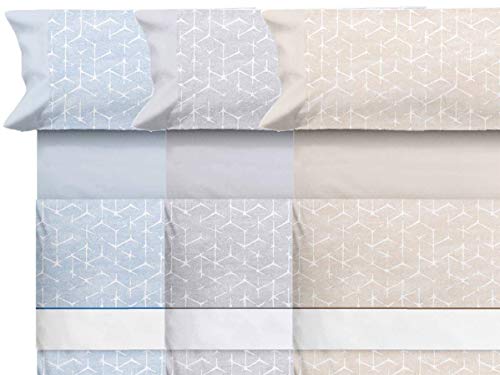 LANOVENANUBE - Juego de sábanas Topic Cama 135 Cm - Color Gris