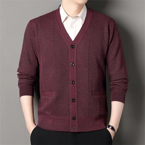 Men Winter Warm Knitted Cardigan V-Neck Fashion Sweatercoat Fashion Thick Fleece Casual Knit Cardigans4