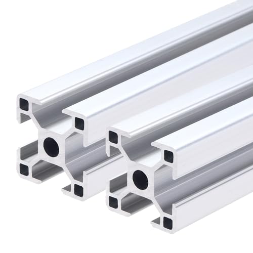 Profilé aluminium 3030 anodisé argent sourcing map 700 mm pour châssis rigide