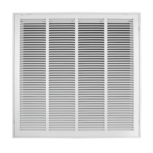 Howeall 24"W x 24"H [Duct Opening Size] Steel Return Air Filter Grille - Removable Face/Door for 1 inch Filters -HVAC Vent Cover Grill - White [Outer Dimensions: 26 5/8"W X 26 5/8"H]
