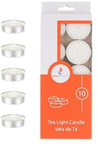 10 pcs Unscented Tea Light Candle - White, CASE OF 72