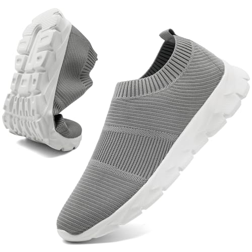 Zapatillas de deporte para hombre, ligeras, para caminar, correr, fitness, gimnasio, deportes, trotar, tenis, gris, 42 2/3 EU