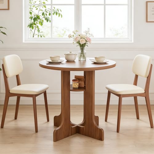 gineuiia 31.5" Round Dining Table for 2-4,Farmhouse Circle Kitchen Dinner