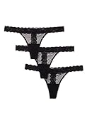  Amazon-Marke: Iris & Lilly Damen Tanga aus Spitze, 3er-Pack, Schwarz (Black), XL, Label: XL