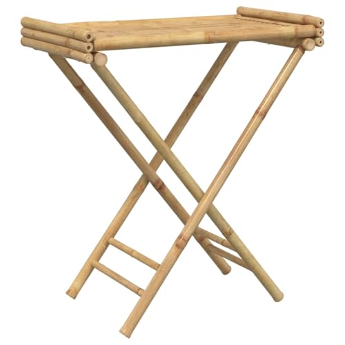 Table à plateau pliante en bambou pour optimiser les petits balcons