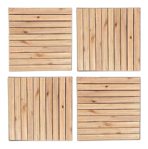 kit 4 Deck de madeira Modular 40x40 piso de madeira para jardim piscina varanda decoração
