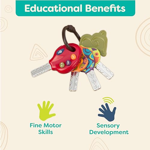 B Toys LucKeys Pretend Play Keys 4 Textured Toy Keys