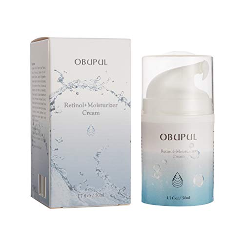 Natural Retinol Cream Moisturizer for Face and Eye with Hyaluronic Acid & Vitamin E for Anti Aging Wrinkles Acne Fine Lines - Best Night Day Facial Cream Skin Care by OBUPUL 1.7 oz