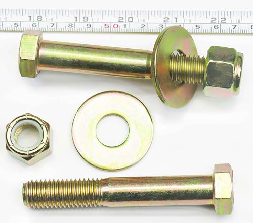 Image of 5 /8 inch x 4 inch Hex Head Bolt by Color Galvanization with Nylon Lock nut and Large Size Washer Assortment Kit,Alloy Steel,Grade 5.(4pcs Pack). by Metalsuberg