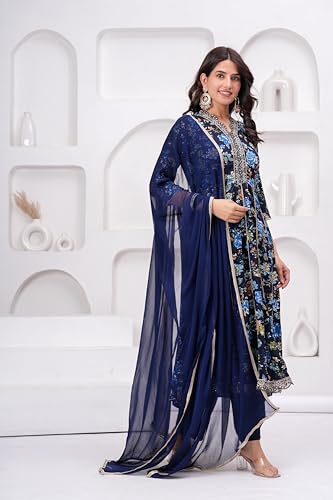 Image of MANHAREE | Women's Rayon Kurta with Pant & Dupatta Set