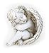 Produktbild TEMPELWELT® Deko Engel Figur Sitzend Schlafend 12 cm - Polystein Antik Weiß Altweiß - Schöne Engelfigur Schutzengel Engelkind Dekoengel Engelchen Träumend