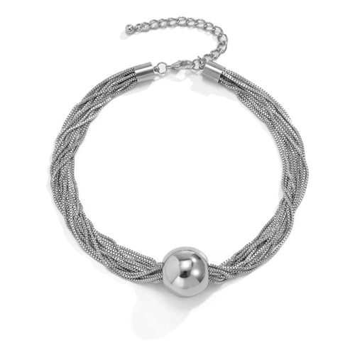 Collar para hombre hip hop cadena dorada punk joyería masculina multicapa redonda